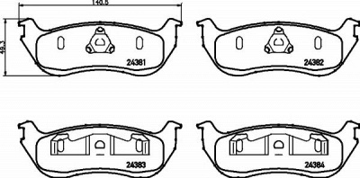HELLA PAGID 8db355012481 -  Комплект тормозных колодок, дисковый тормоз